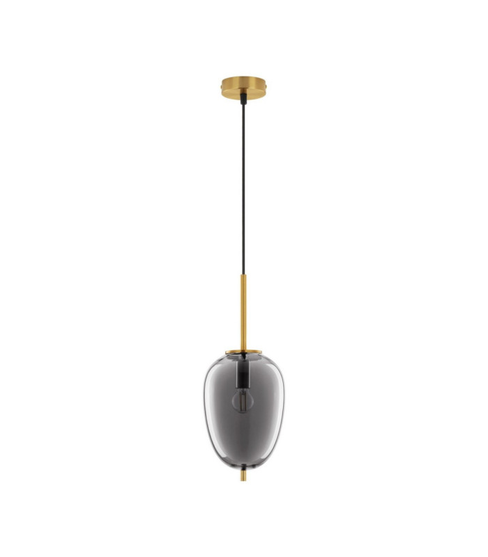 Lato 15.8cm Globe Pendant Ceiling Light Smokey Brass Gold E27 1x5W-1