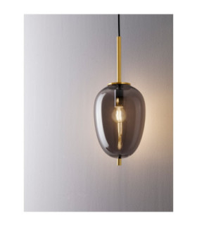 Lato 15.8cm Globe Pendant Ceiling Light Smokey Brass Gold E27 1x5W-2