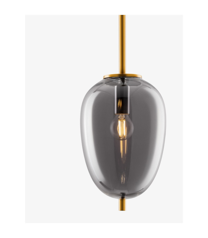 Lato 15.8cm Globe Pendant Ceiling Light Smokey Brass Gold E27 1x5W-5