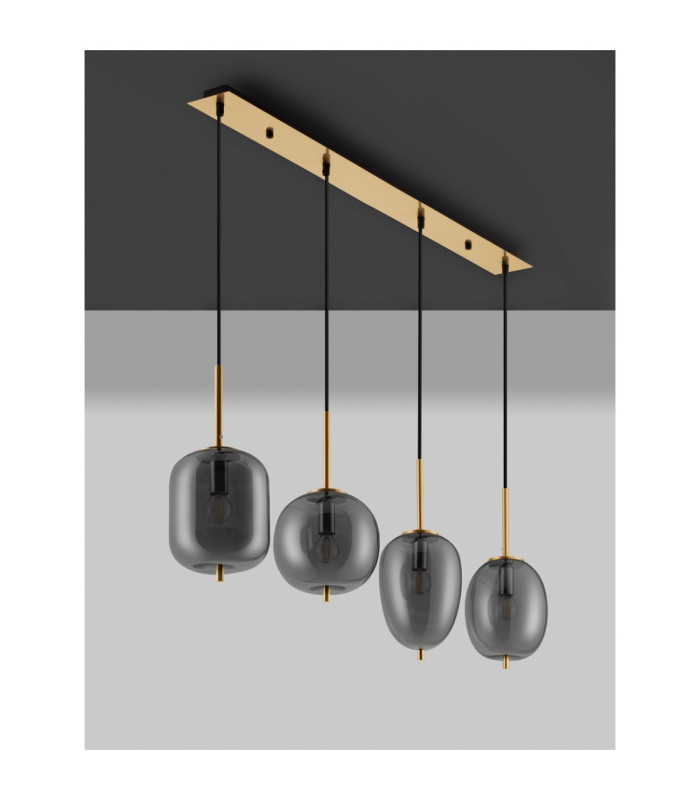 Lato Bar Pendant Ceiling Light Smokey Black E14 4x5W-3