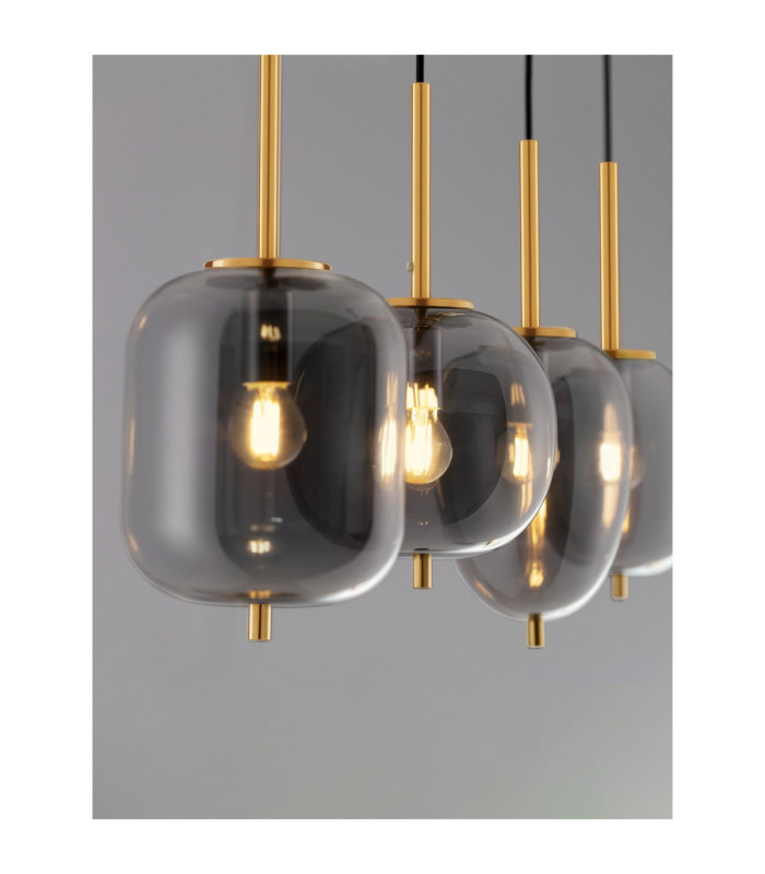 Lato Bar Pendant Ceiling Light Smokey Black E14 4x5W-5