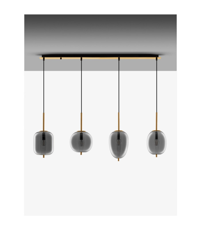 Lato Bar Pendant Ceiling Light Smokey Black E14 4x5W-7