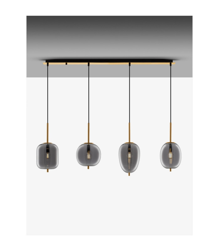 Lato Bar Pendant Ceiling Light Smokey Black E14 4x5W-8