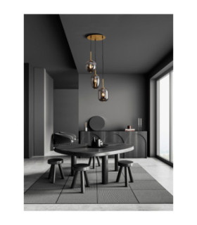Lato Cluster Pendant Ceiling Light Smokey Black E14 4x5W-2