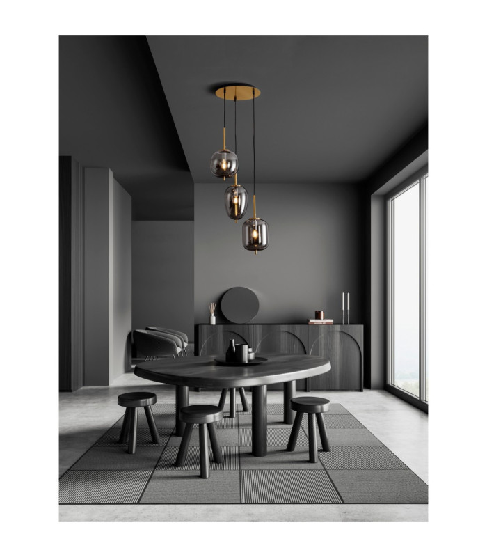 Lato Cluster Pendant Ceiling Light Smokey Black E14 4x5W-2