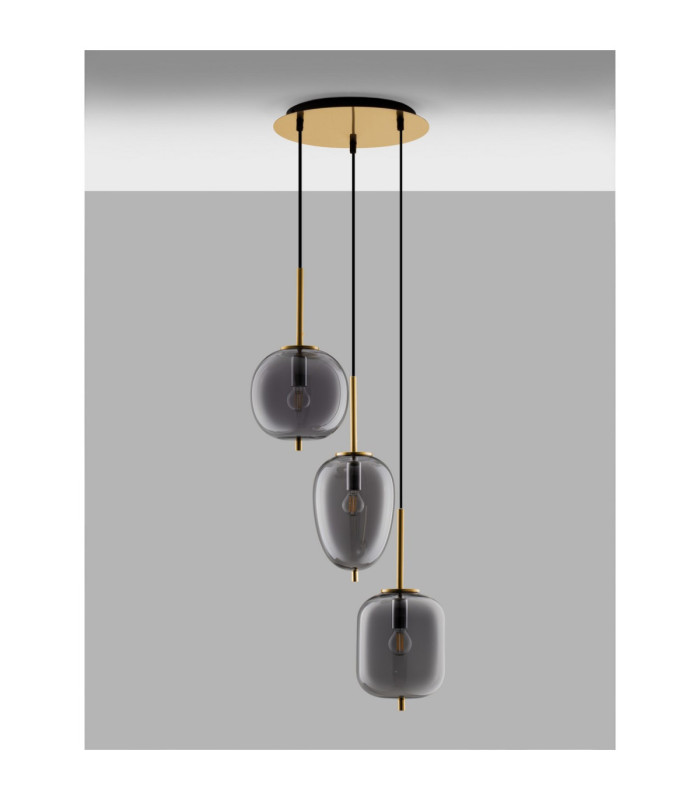 Lato Cluster Pendant Ceiling Light Smokey Black E14 4x5W-3