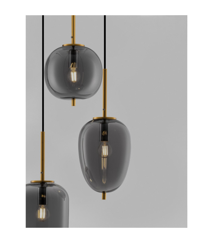 Lato Cluster Pendant Ceiling Light Smokey Black E14 4x5W-5