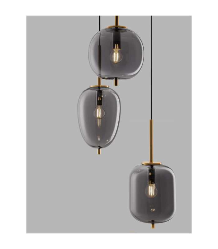 Lato Cluster Pendant Ceiling Light Smokey Black E14 4x5W-6