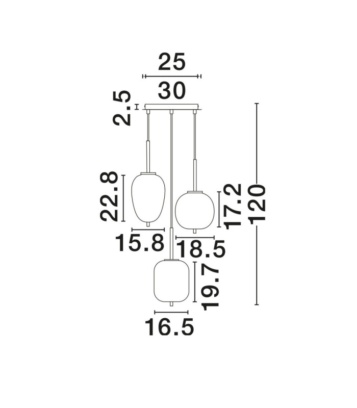 Lato Cluster Pendant Ceiling Light Smokey Black E14 4x5W-7