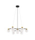 Ovalino Multi Arm Pendant Ceiling Light Opal Satin Gold Matt Black LED G9 10x5W-1