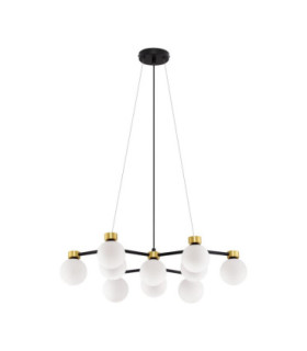Ovalino Multi Arm Pendant Ceiling Light Opal Satin Gold Matt Black LED G9 10x5W-1