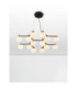 Ovalino Multi Arm Pendant Ceiling Light Opal Satin Gold Matt Black LED G9 14x5W-6