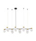 Ovalino Bar Pendant Ceiling Light Opal Satin Gold Matt Black LED G9 14x5W-1