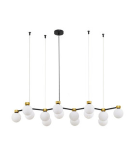 Ovalino Bar Pendant Ceiling Light Opal Satin Gold Matt Black LED G9 14x5W-1