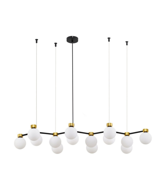 Ovalino Bar Pendant Ceiling Light Opal Satin Gold Matt Black LED G9 14x5W-1