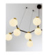 Ovalino Bar Pendant Ceiling Light Opal Satin Gold Matt Black LED G9 14x5W-5