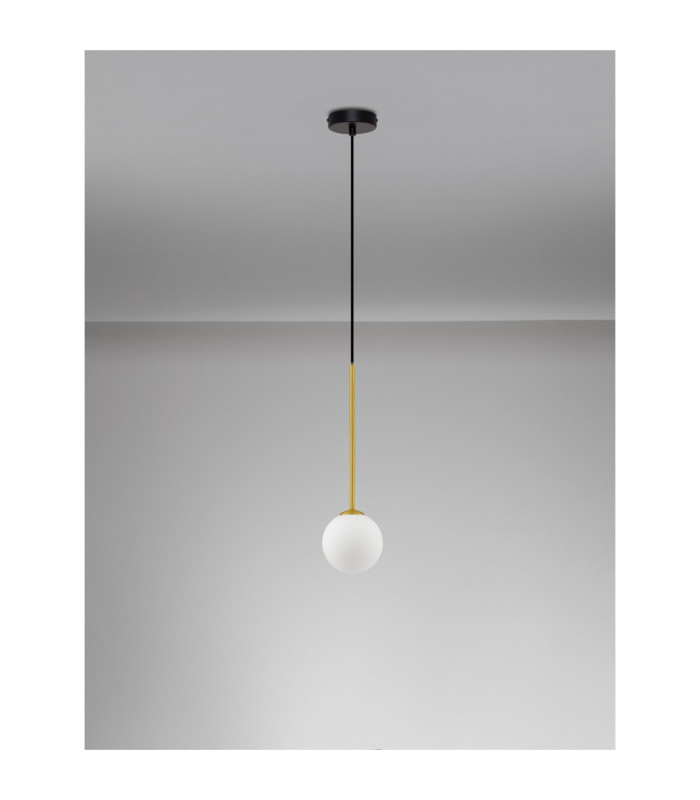 Savoy Globe Pendant Ceiling Light Opal Satin Gold Matt Black LED G9 1x5W-3