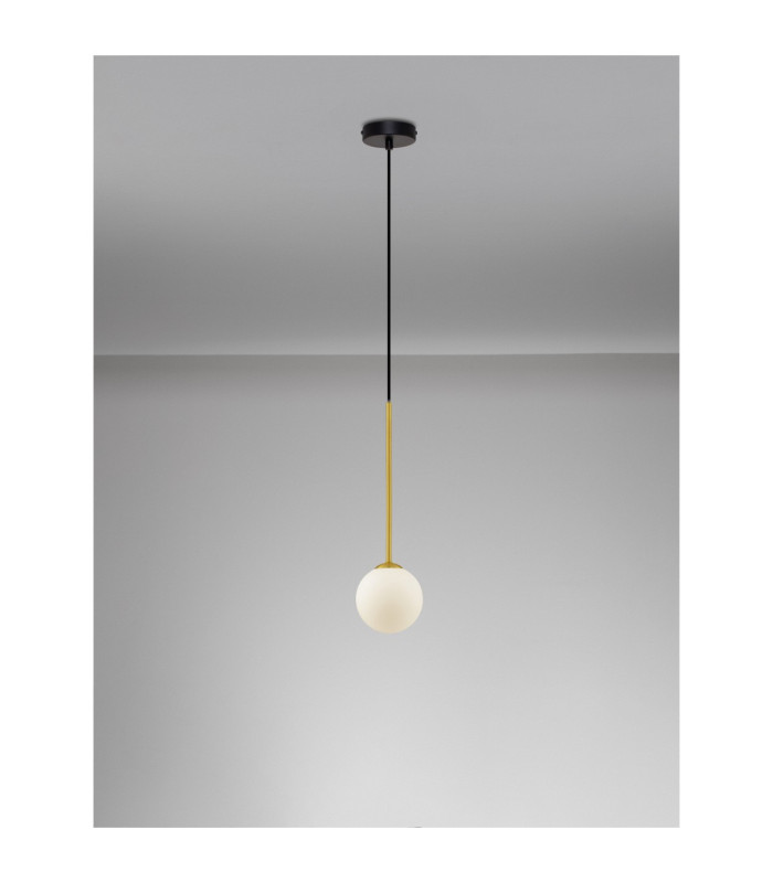 Savoy Globe Pendant Ceiling Light Opal Satin Gold Matt Black LED G9 1x5W-4