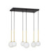 Savoy Cluster Pendant Ceiling Light Opal Satin Gold Matt Black LED G9 6x5W-1