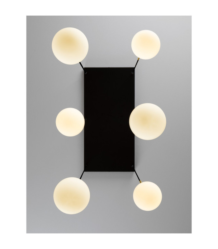 Savoy Cluster Pendant Ceiling Light Opal Satin Gold Matt Black LED G9 6x5W-6