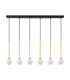 Savoy Bar Pendant Ceiling Light Opal Satin Gold Matt Black LED G9 6x5W-1