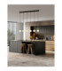 Savoy Bar Pendant Ceiling Light Opal Satin Gold Matt Black LED G9 6x5W-2