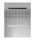 Savoy Bar Pendant Ceiling Light Opal Satin Gold Matt Black LED G9 6x5W-3