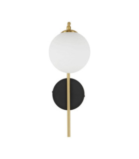 Savoy Globe Wall Lights Opal Satin Gold Matt Black LED G9 1x5W-1