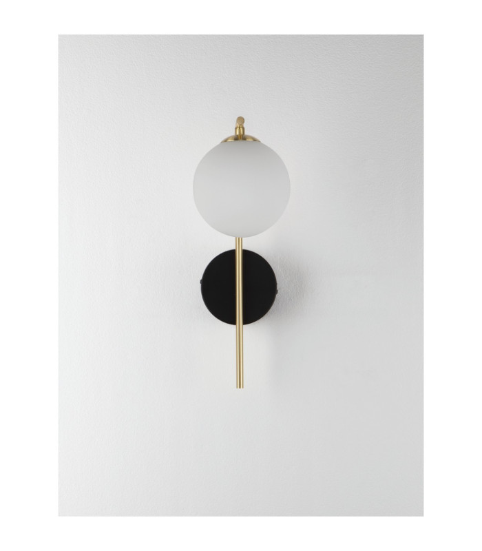 Savoy Globe Wall Lights Opal Satin Gold Matt Black LED G9 1x5W-4
