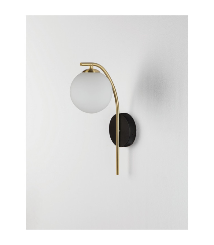 Savoy Globe Wall Lights Opal Satin Gold Matt Black LED G9 1x5W-5
