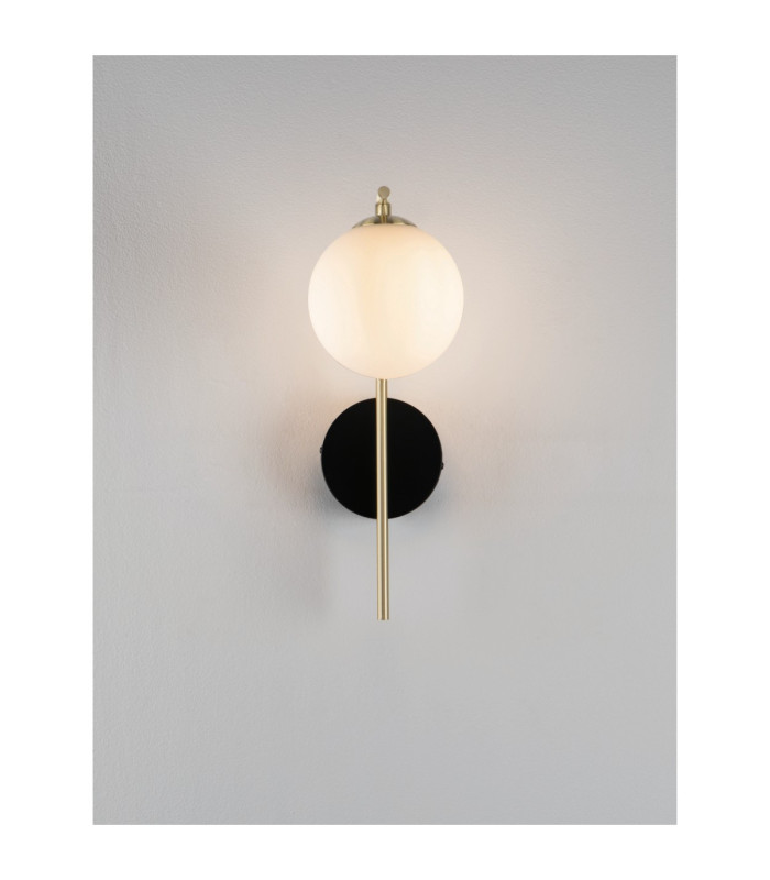 Savoy Globe Wall Lights Opal Satin Gold Matt Black LED G9 1x5W-6
