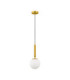 Monet Globe Pendant Ceiling Light Opal Brass Gold E27 1x12W-1