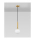 Monet Globe Pendant Ceiling Light Opal Brass Gold E27 1x12W-3