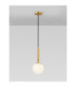 Monet Globe Pendant Ceiling Light Opal Brass Gold E27 1x12W-4