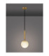 Monet Globe Pendant Ceiling Light Opal Brass Gold E27 1x12W-5