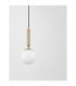 Monet Globe Pendant Ceiling Light Opal Brass Gold E27 1x12W-6