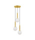 Monet Cluster Pendant Ceiling Light Opal Brass Gold E27 3x12W-1
