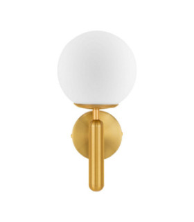 Monet Globe Wall Lights Opal Brass Gold E27 1x12W-1