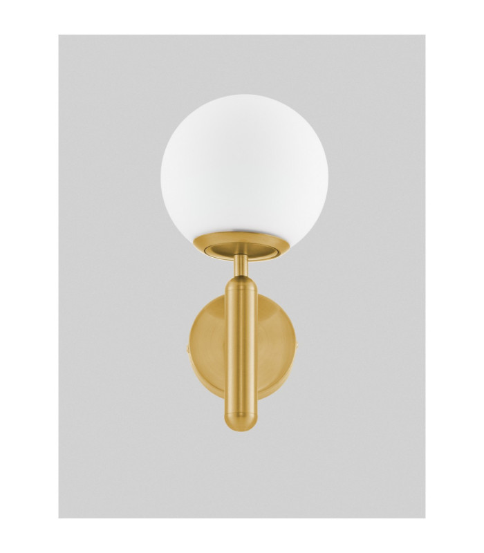 Monet Globe Wall Lights Opal Brass Gold E27 1x12W-3