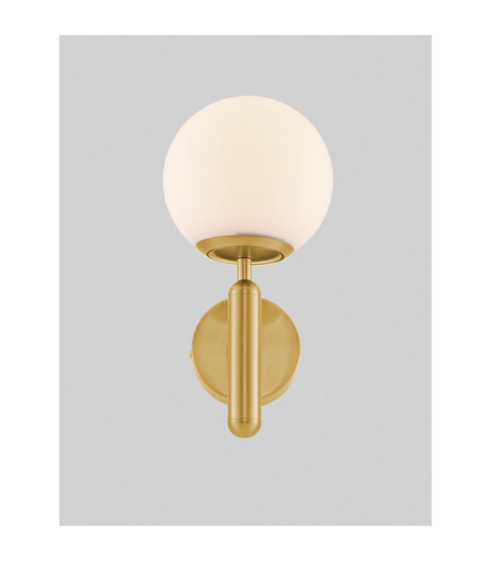 Monet Globe Wall Lights Opal Brass Gold E27 1x12W-4