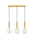 Monet Bar Pendant Ceiling Light Opal Brass Gold E27 3x12W-1