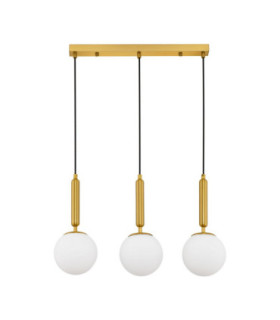 Monet Bar Pendant Ceiling Light Opal Brass Gold E27 3x12W-1