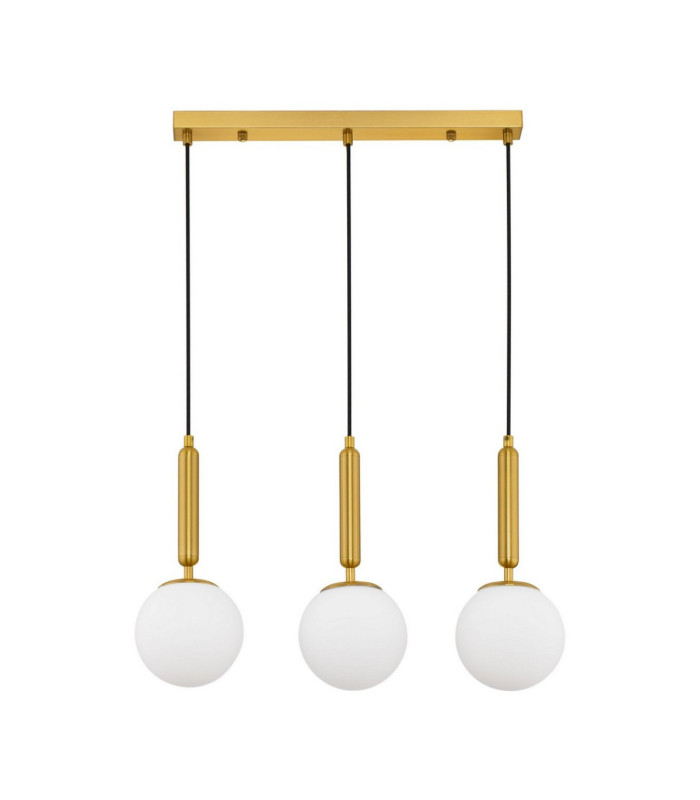 Monet Bar Pendant Ceiling Light Opal Brass Gold E27 3x12W-1