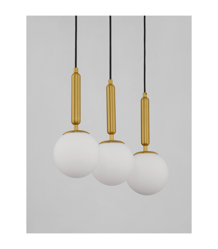 Monet Bar Pendant Ceiling Light Opal Brass Gold E27 3x12W-2