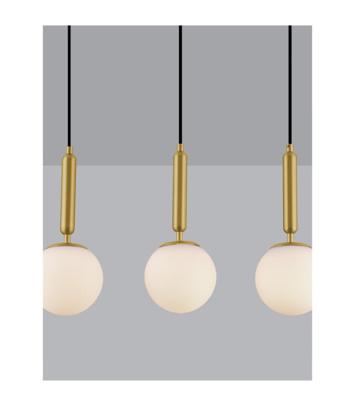 Monet Bar Pendant Ceiling Light Opal Brass Gold E27 3x12W-5