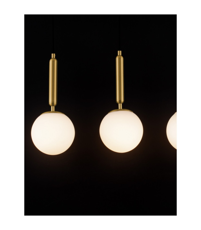 Monet Bar Pendant Ceiling Light Opal Brass Gold E27 3x12W-6
