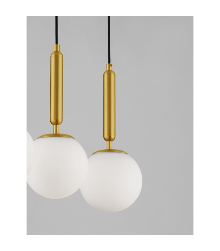 Monet Bar Pendant Ceiling Light Opal Brass Gold E27 3x12W-7