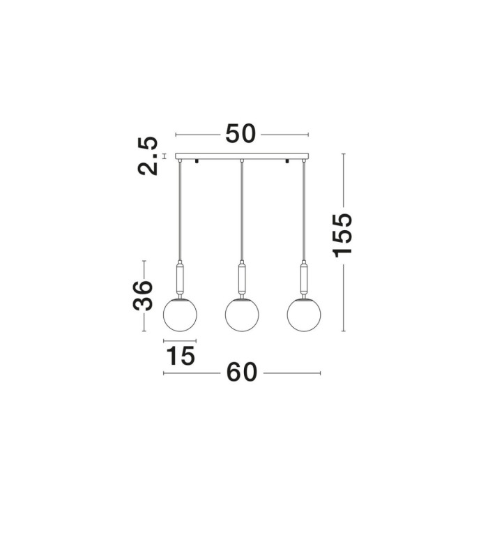 Monet Bar Pendant Ceiling Light Opal Brass Gold E27 3x12W-8