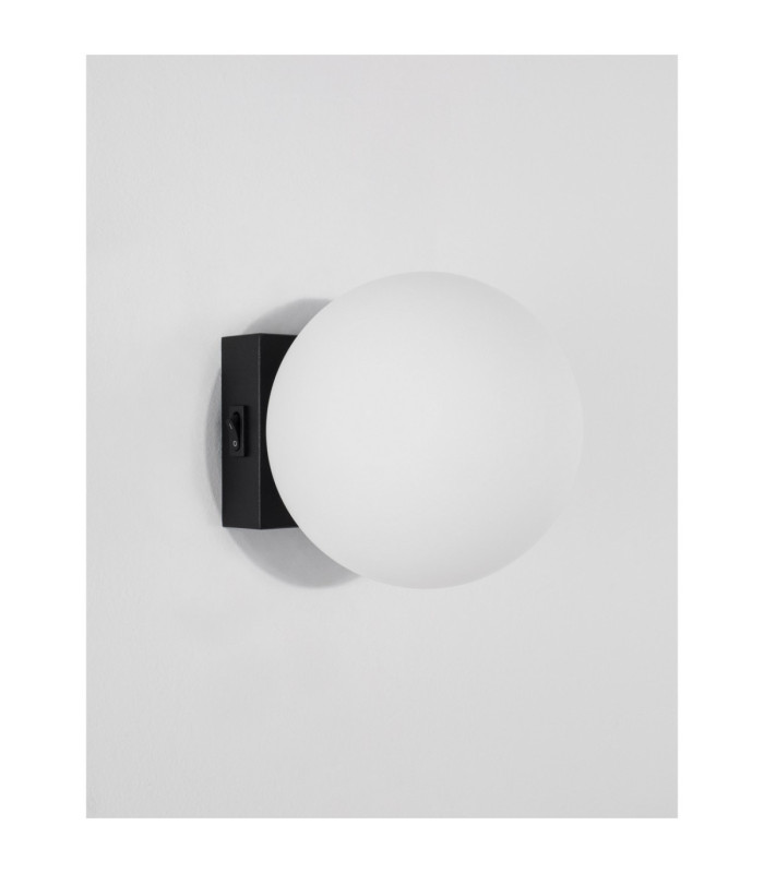 Joline Globe Wall Lights Opal Sandy Black LED 6W 450lm 3200K Switch On/Off-3
