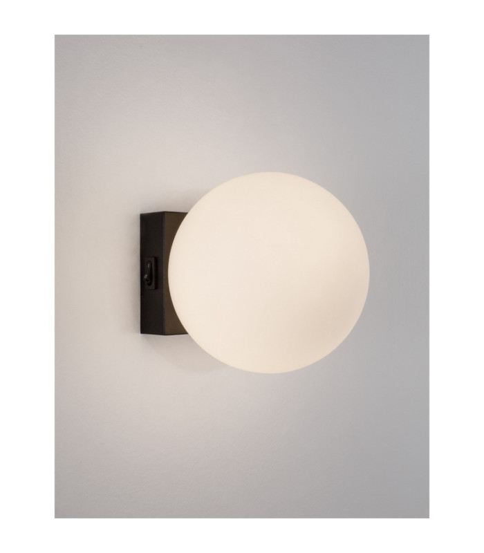 Joline Globe Wall Lights Opal Sandy Black LED 6W 450lm 3200K Switch On/Off-4